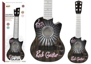 GITARA ZABAWKOWA ELEKTRYCZNA ŚWIATŁA DŹWIĘKI KOSTKA