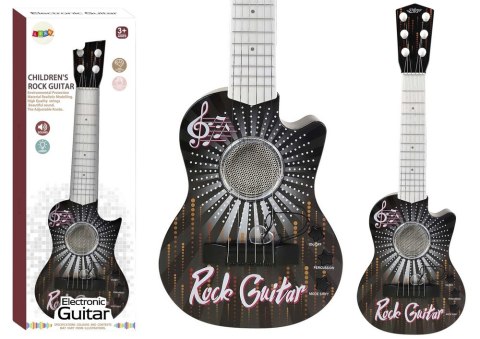 GITARA ZABAWKOWA ELEKTRYCZNA ŚWIATŁA DŹWIĘKI KOSTKA