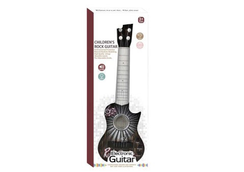 GITARA ZABAWKOWA ELEKTRYCZNA ŚWIATŁA DŹWIĘKI KOSTKA