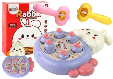 GRA KRÓLIK DO ZBIJANIA MARCHEWKI ZRĘCZNOŚCIOWA WHAC-A-MOLE FIOLETOWA