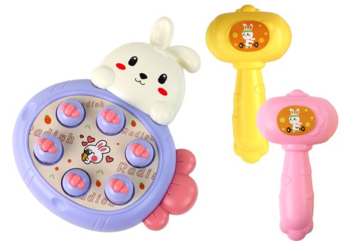 GRA KRÓLIK DO ZBIJANIA MARCHEWKI ZRĘCZNOŚCIOWA WHAC-A-MOLE FIOLETOWA