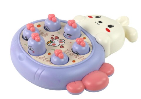 GRA KRÓLIK DO ZBIJANIA MARCHEWKI ZRĘCZNOŚCIOWA WHAC-A-MOLE FIOLETOWA