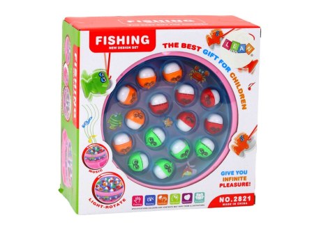 GRA ŁOWIENIE RYBEK WĘDKI ŚWIATŁA DŹWIĘKI RÓŻOWA