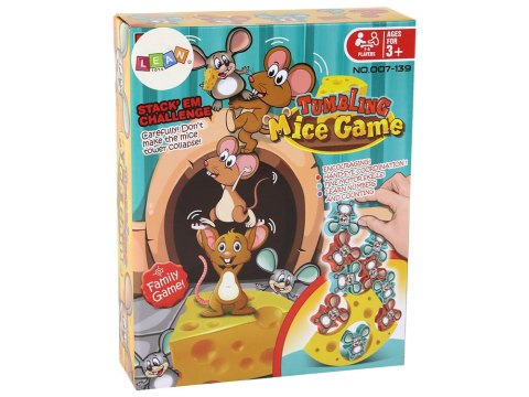 GRA ZRĘCZNOŚCIOWA MYSZKI BALANSUJĄCE SEROWA WIEŻA 12 ELE. LEKCJA MATEMATYKI