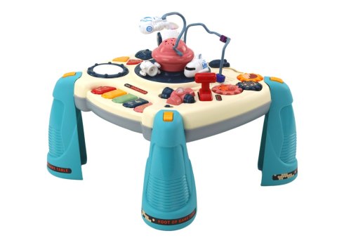 INTERAKTYWNY STOLICZEK EDUKACYJNY PANEL DZIECIĘCY PIANINKO KOSMOS NIEBIESKI