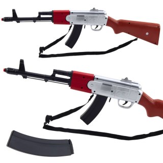 KARABIN STRZELBA REKWIZYT PASEK NA RAMIĘ BRĄZOWY DŹWIĘKI 65CM