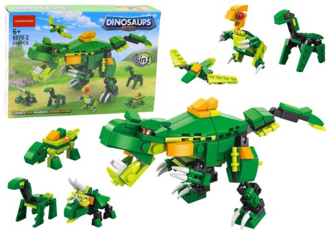 KLOCKI KONSTRUKCYJNE DINOZAURY 6W1 ZESTAW DIY DINOZAUR 160 ELE.