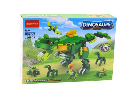 KLOCKI KONSTRUKCYJNE DINOZAURY 6W1 ZESTAW DIY DINOZAUR 160 ELE.