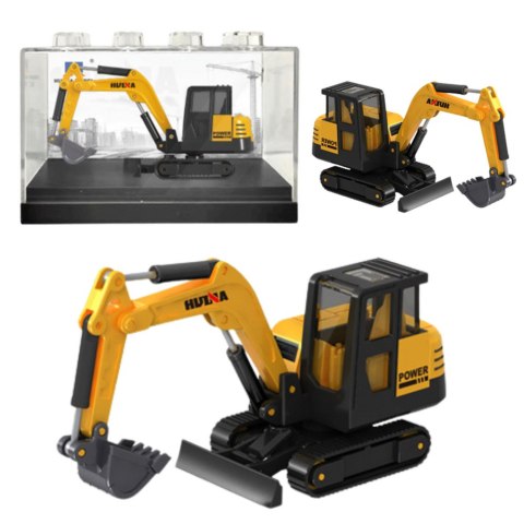 KOPARKA GĄSIENICOWA METALOWA MODEL KOLEKCJONERSKI HUINA ŻÓŁTA1:80