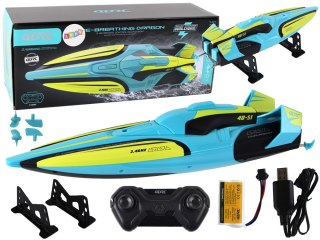 ŁÓDŹ WODNA RC 2.4G ŻÓŁTO-TURKUSOWA WODOODPORNA PILOT DO STEROWANIA