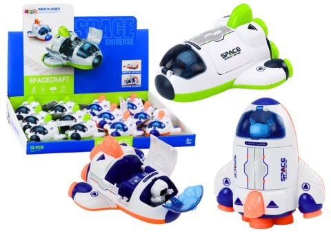 MAŁY STATEK KOSMICZNY JEŻDŻĄCY OTWIERANY KOKPIT ZIELONY POMARAŃCZOWY