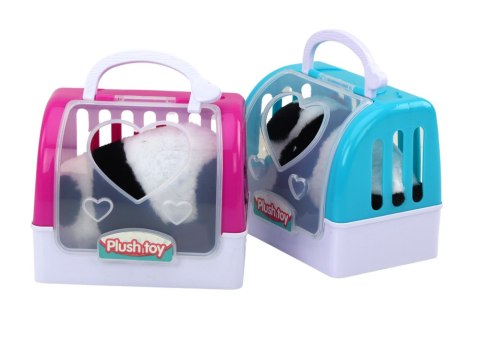 PANDA INTERAKTYWNA PLUSZOWA W TRANSPORTERZE RÓŻOWY NIEBIESKI