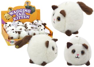 PLUSZOWY KOTEK NACIĄGANY SKACZĄCY MASKOTKA BIAŁY