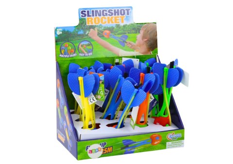 RAKIETA Z PROCĄ DO RZUCANIA PIANKOWA KOLOROWA ODRZUT 25 METRÓW