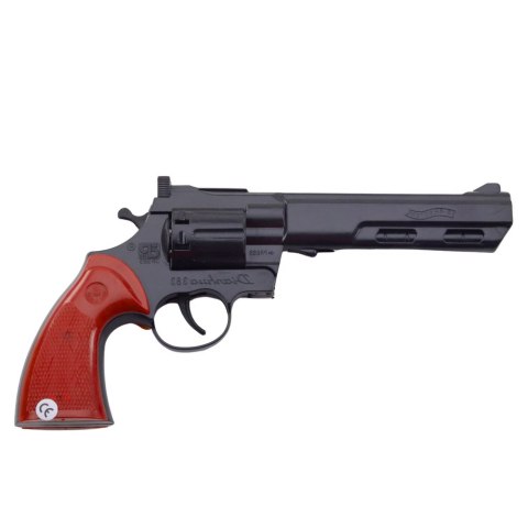 REWOLWER NA KAPISZONY PISTOLET REKWIZYT DŹWIĘK STRZAŁU CZARNY