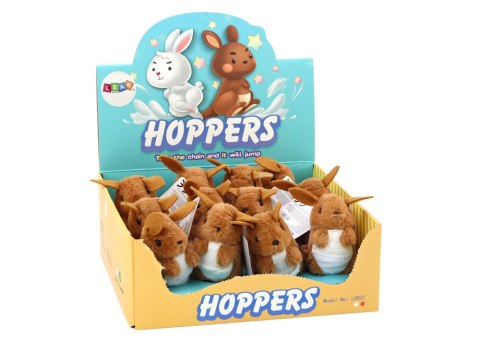 SKACZĄCY KANGUREK NAKRĘCANY PLUSZOWY ZABAWKA OZDOBA BRĄZOWY