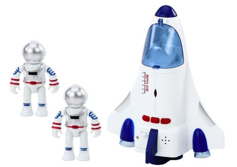 STATEK KOSMICZNY NAPĘD ŚWIATŁA DŹWIĘKI KOSMONAUTA BIAŁY