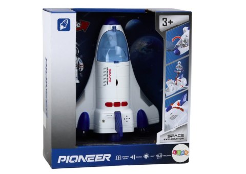 STATEK KOSMICZNY NAPĘD ŚWIATŁA DŹWIĘKI KOSMONAUTA BIAŁY