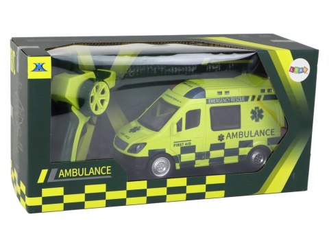 ZDALNIE STEROWANY ŻÓŁTY AMBULANS ZE ŚWIATŁAMI