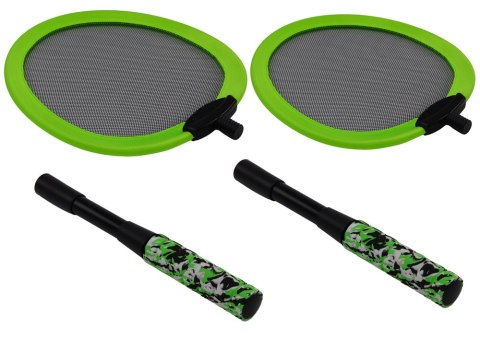ZESTAW 2 RAKIETEK DO BADMINTONA PALETKI 2 LOTKI BADMINTON ZIELONY