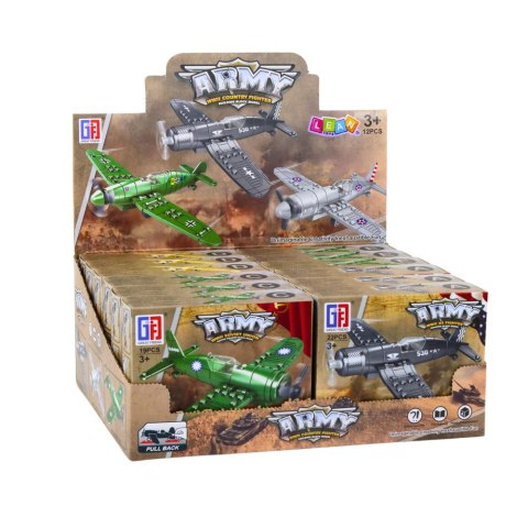 ZESTAW KLOCKI KONSTRUKCYJNE MYŚLIWIEC SAMOLOT WOJSKOWY NAPĘD