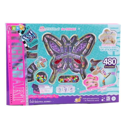 ZESTAW KRATYWNY DO TWORZENIA BIŻUTERII KORALIKI 480 NAKLEJEK