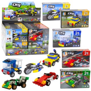 ZESTAW KREATYWNY KLOCKI KONSTRUKCYJNE POJAZDY MIEJSKIE 2W1