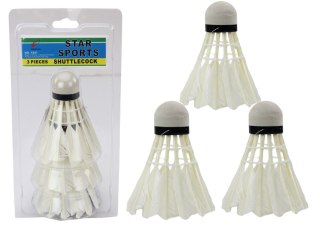 ZESTAW LOTEK Z PIÓR DO GRY W BADMINTONA 3 SZTKI
