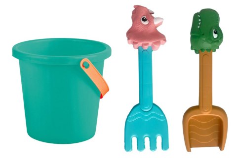 ZESTAW ZABAWEK DO PIASKU WYWROTKA WIADERKO FOREMKI DINOZAURY