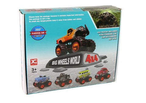 AUTO 4X4 KLASYCZNY MODEL NA DUŻYCH KOŁACH 4 KOLORY