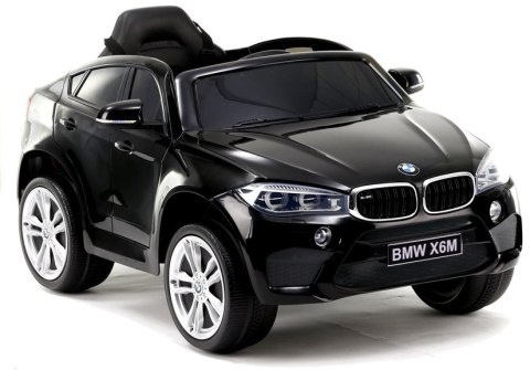 AUTO NA AKUMULATOR BMW X6 CZARNE SKÓRA, EVA