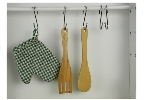 DREWNIANA KUCHNIA DLA DZIECI ZIELONO BIAŁA PAULA OTWIERANE ELEMENTY