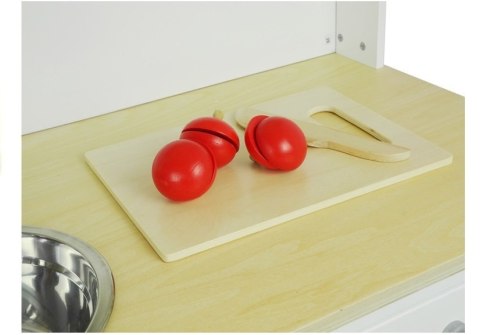 DREWNIANA KUCHNIA DLA DZIECI ZIELONO BIAŁA PAULA OTWIERANE ELEMENTY