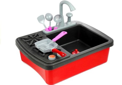 KUCHENKA I ZLEWOZMYWAK Z AKCESORIAMI KRAN Z WODĄ