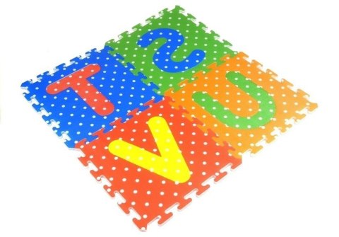 PUZZLE PIANKOWE KOLOROWE ALFABET I CYFERKI 36 ELEMENTÓW
