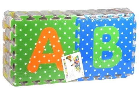 PUZZLE PIANKOWE KOLOROWE ALFABET I CYFERKI 36 ELEMENTÓW