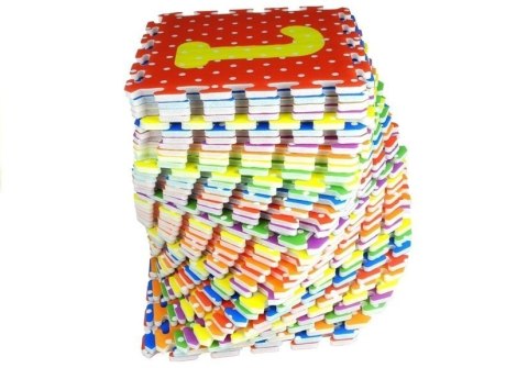 PUZZLE PIANKOWE KOLOROWE ALFABET I CYFERKI 36 ELEMENTÓW