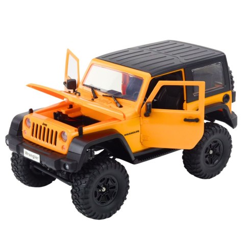 AUTO TERENOWE ZDALNIE STEROWANE RC JEEP WRANGLER ROCK CRAWLER POMARAŃCZOWY 1:14