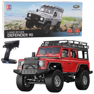 AUTO TERENOWE ZDALNIE STEROWANE RC LAND ROVER DEFENDER 90 CZERWONY 1:14
