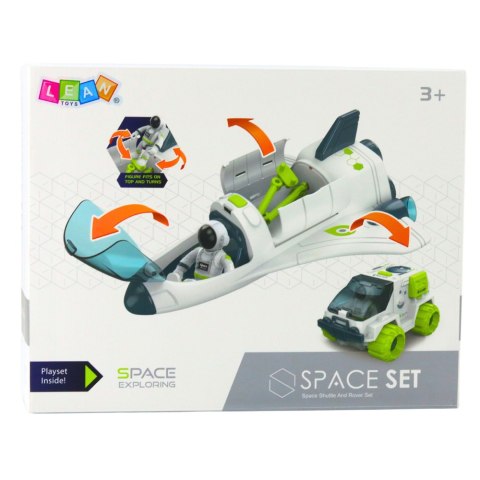 STATEK KOSMICZNY FIGURKI KOSMONAUTÓW POJAZD KOSMICZNY ŚWIATŁA DŹWIĘKI