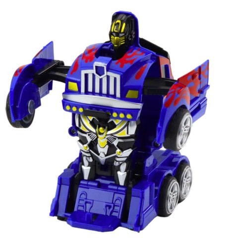 Ciężarówka Auto Robot 2w1 Napęd Czerwone Wzory Niebieska