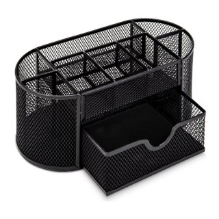Pojemnik Organizer Na Przybory Biurowe Metalowy Czarny