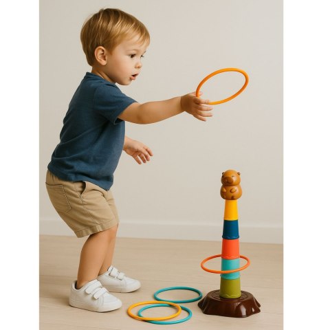 Gra Zręcznościowa Rzut Do Celu Obręcze 5 Poziomów Kapibara