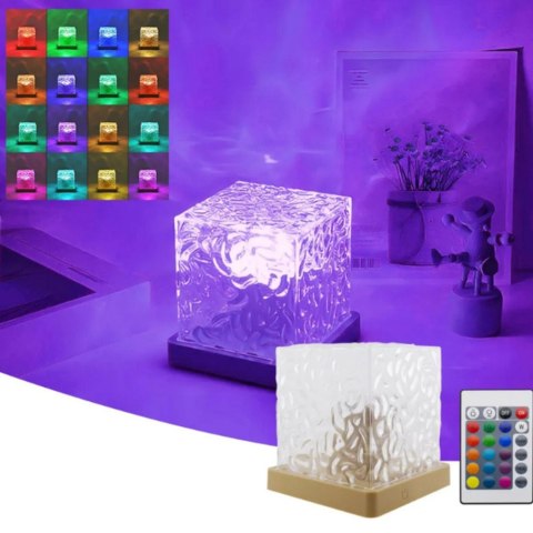 Lampka Nocna LED Projektor Zorza Fale RGB 16 Kolorów Pilot