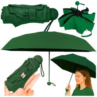 Parasolka Kieszonkowa Składana z Ochroną UV UPF 50+ Etui Zielona 90 cm