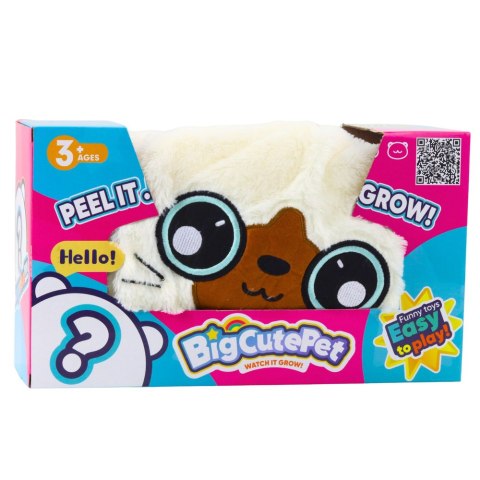 Piłka Do Skakania Rosnąca Pluszowa Kotek Biały Pompka 50 cm