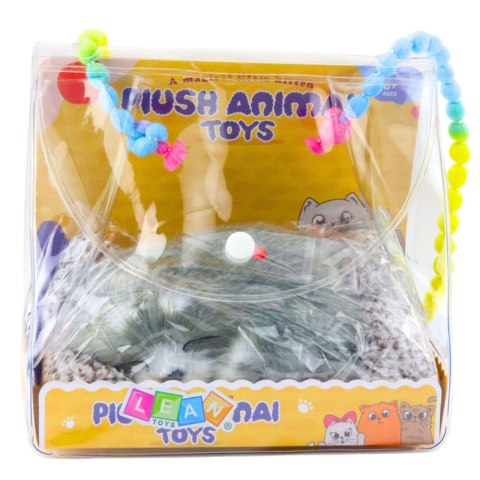 Śpiący Pies Husky Na Poduszce Figurka z Futerkiem Torba Dźwięki