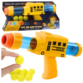 Pistolet Broń Na Miękkie Kulki Piankowe Autobus Szkolny Żółty 6 szt.