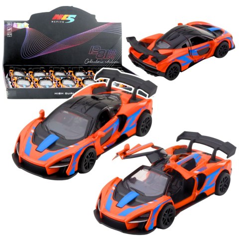 Samochód Sportowy Metalowy Napęd Otwierane Drzwi Pomarańczowy 1:32