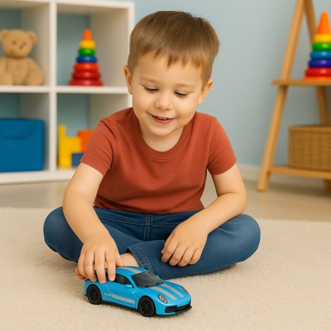 Samochód Wyścigowy Metalowy Napęd Otwierane Drzwi Niebieski GTRS 1:43